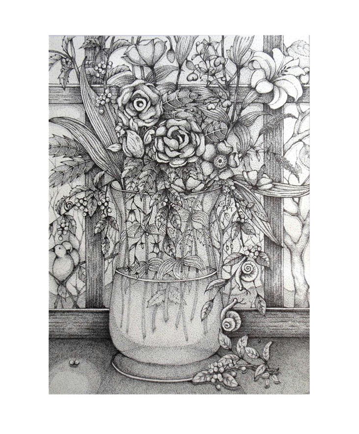 Flowers and Snails (38x28) 2019